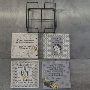 Primitives by Kathy Gray and Black Coaster Set